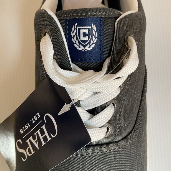 Chaps Casual Comfort Men’s Sneakers Gray Canvas Charcoal Size 8.5M New in Box - Picture 12 of 13